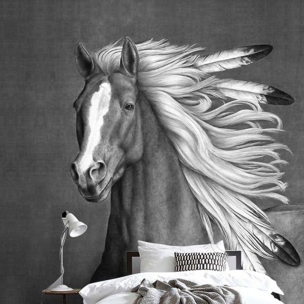 Kızılderili Black Horse Duvar Kağıdı