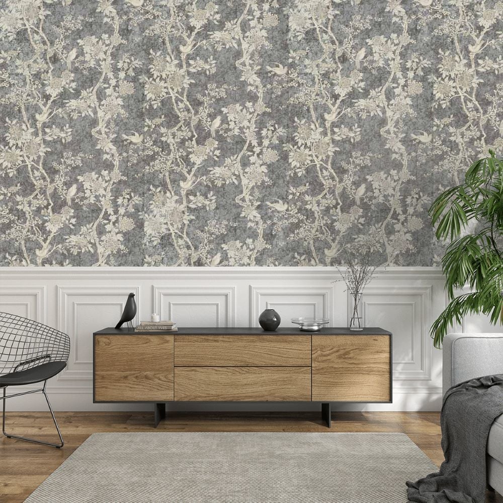 Marlowe Floral Kuşlar Çiçekler Duvar Kağıdı