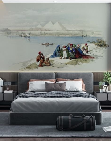 Piramitler Önünde Çalışan Kadınlar Duvar Kağıdı