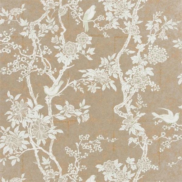 Marlowe Floral Sedef Doku Kuşlar Çiçekler Duvar Kağıdı