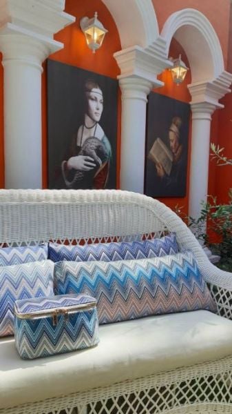 Zigzag Mavi Desen Bel Yastığı