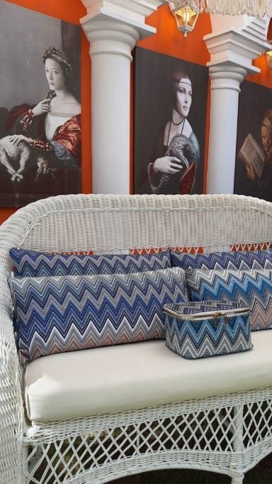 Zigzag Mavi Desen Bel Yastığı