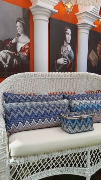 Zigzag Mavi Desen Bel Yastığı
