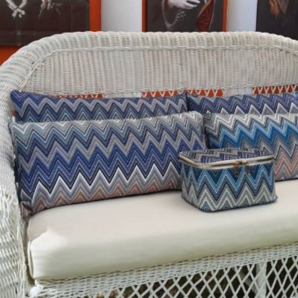 Zigzag Mavi Desen Bel Yastığı