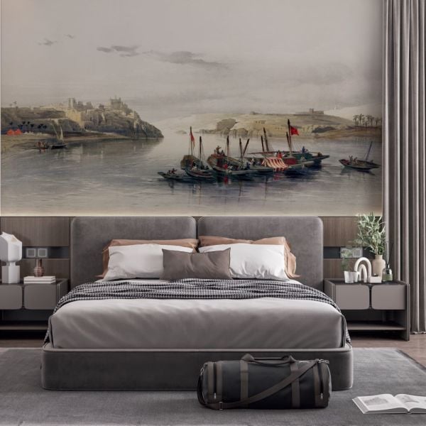 Kale Surlar Önünde Balıkçı Tekneleri Duvar Kağıdı