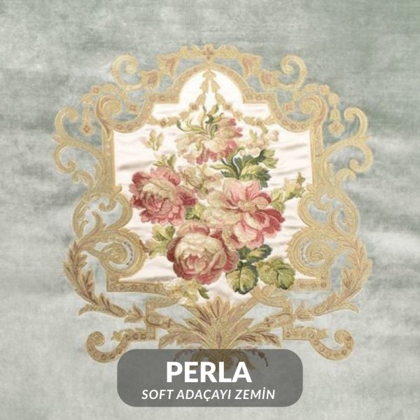 Kadife Üzerine Aplike Nakışlı Pano Kumaş