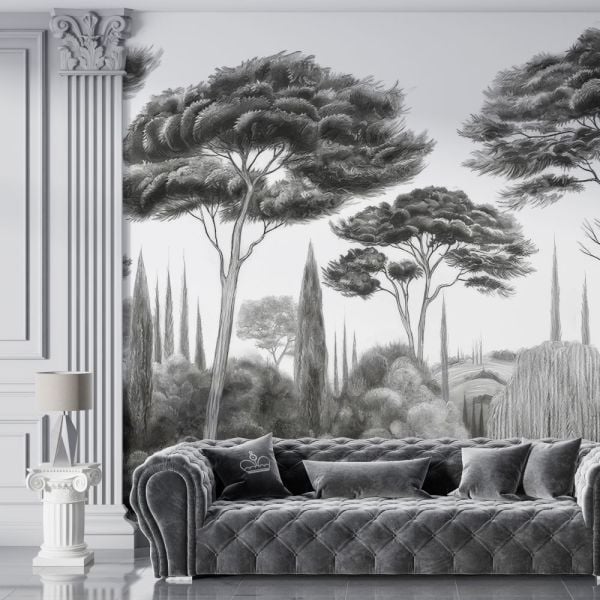 Çam Ağaçları Rüzgarda Savrulan Duvar Kağıdı