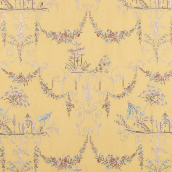 Nakışlı Uzakdoğu Esintisi Döşemelik Kumaş