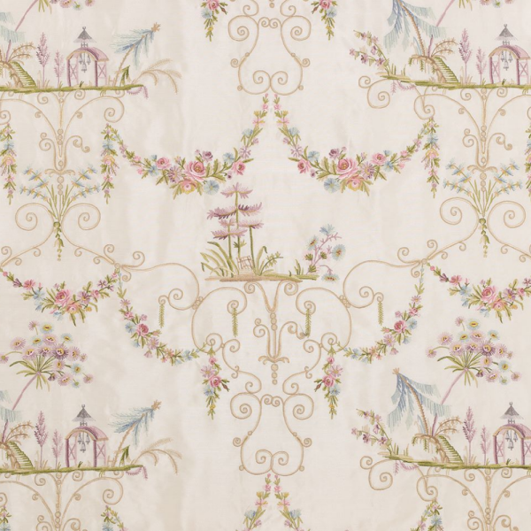 Nakışlı Uzakdoğu Esintisi Döşemelik Kumaş