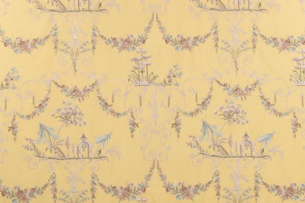 Nakışlı Uzakdoğu Esintisi Döşemelik Kumaş