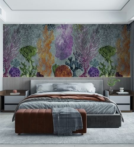 Denizaltında Bitkiler Renkli Duvar Kağıdı