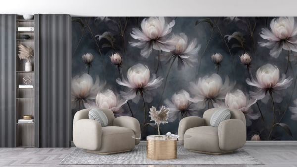 Uçuşan Yapraklar Exclusive Çiçekler Duvar Kağıdı