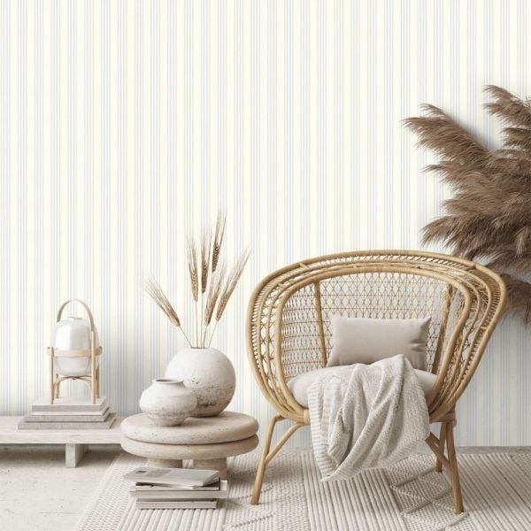 Gökyüzü Mavisi İmza Çizgili Duvar Kağıdı