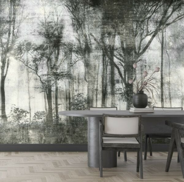 Siyah Gri Ceylan Orman İçinde Duvar Kağıdı