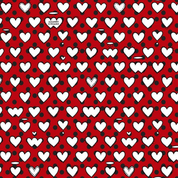 Enriquezland CuoriPois Kırmızı Kalpli Duvar Kağıdı
