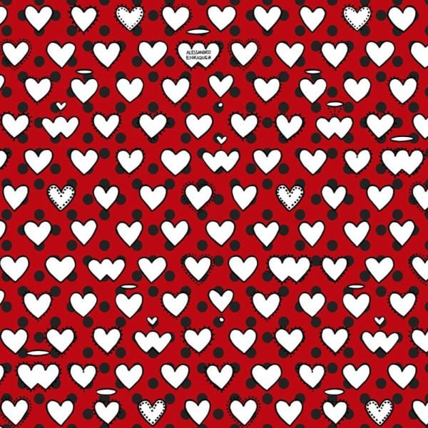 Enriquezland CuoriPois Kırmızı Kalpli Duvar Kağıdı