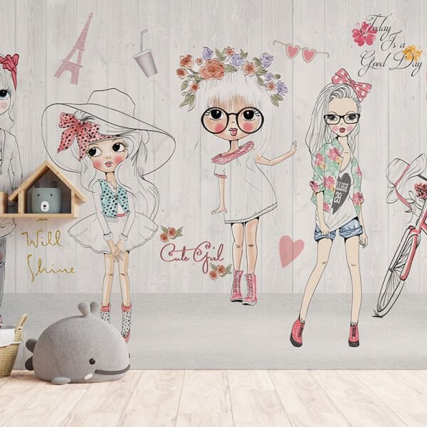 Cartoon Girls Çizim Kızlar Duvar Kağıdı