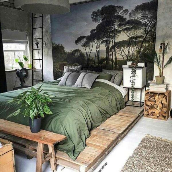 Kiralık Aşk Lüban Orman Haki Ve Açık Yeşil Tonlu Duvar Kağıdı