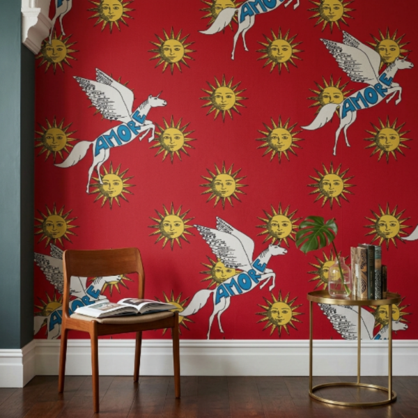 Enriquezland  Pegaso Kırmızı Duvar Kağıdı