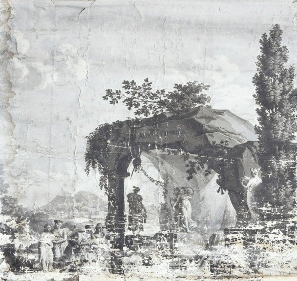 Uva Siyah Beyaz Antik Çağ Duvar Kağıdı