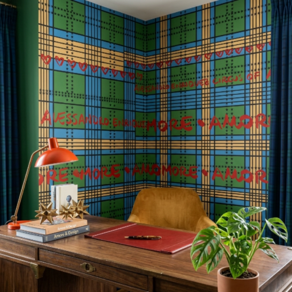 Enriquezland  AmoureCheck Ekoseli Duvar Kağıdı