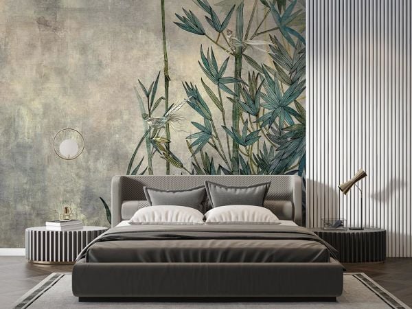 Bambu Ağaçlar Minik Kuş Duvar Kağıdı
