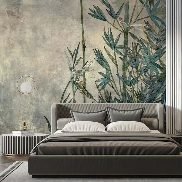 Bambu Ağaçlar Minik Kuş Duvar Kağıdı