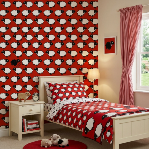 Enriquezland  Pecorelle Kırmızı Kuzular Duvar Kağıdı