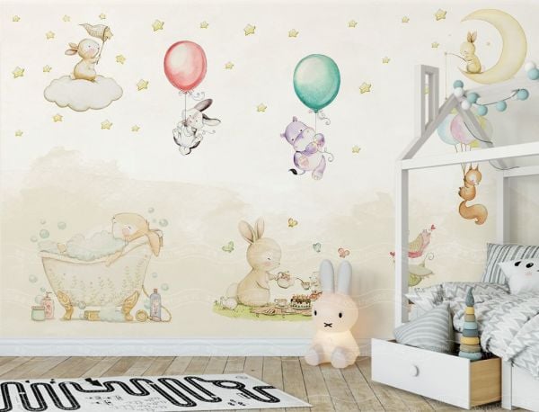 Cute Animals Minik Tavşanlar Duvar Kağıdı