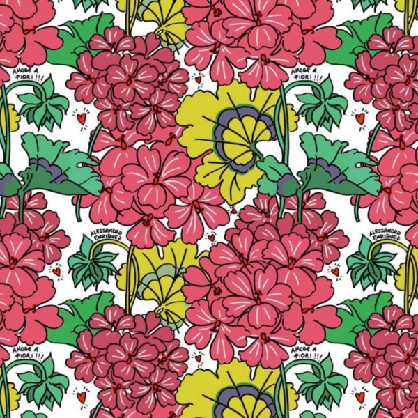 Enriquezland LoveGeranei Beyaz Zemin Duvar Kağıdı