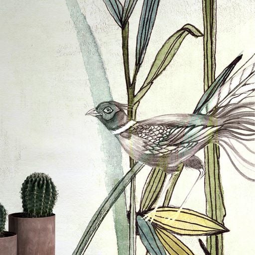 Pelikanlar Bambu Ağaçları Duvar Kağıdı