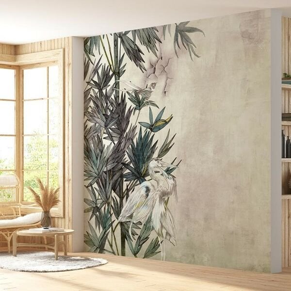 Pelikanlar Bambu Ağaçları Duvar Kağıdı