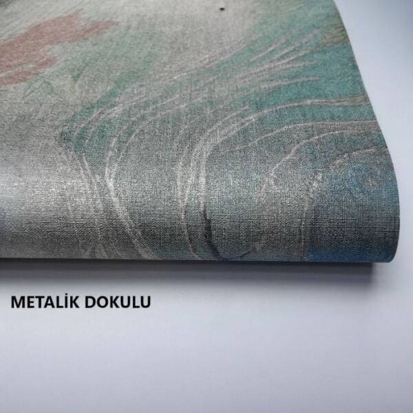 Çizgili Kiremit Antrasit Renkler Duvar Kağıdı