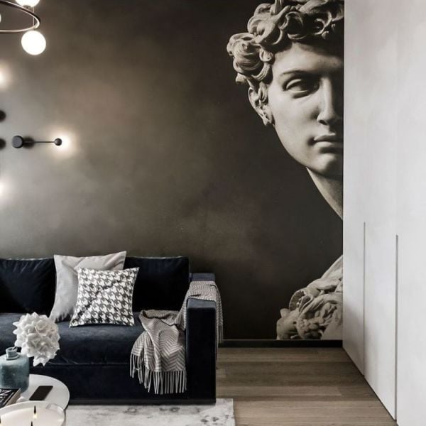 David Michelangelo Büst Çizgili Duvar Kağıdı