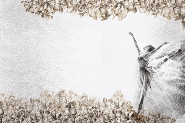 Uva Sepya Renk Balerin Duvar Kağıdı