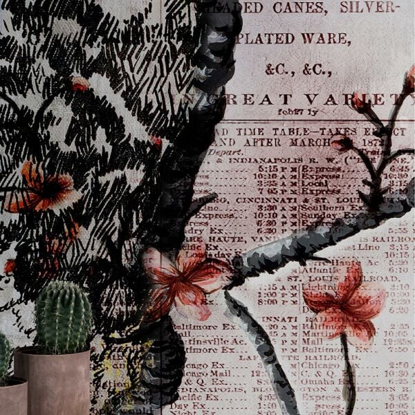 Çatlamış Duvarda Yüz Sakura Çiçekleri Duvar Kağıdı