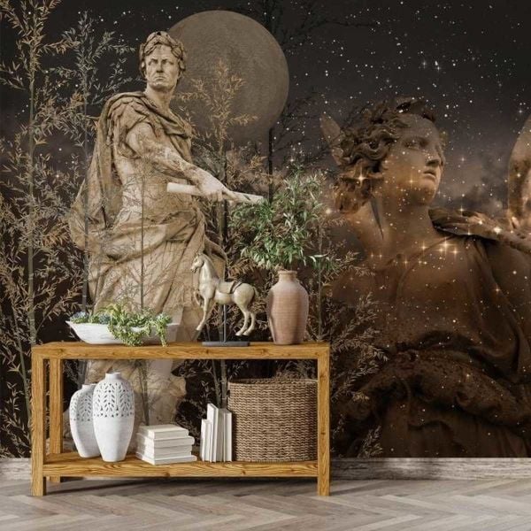 Mitolojik Büst Ve Melek Büst Tasarım Duvar Kağıdı