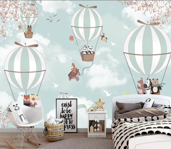 Hot Air Balloon Çocuk Duvar Kağıdı