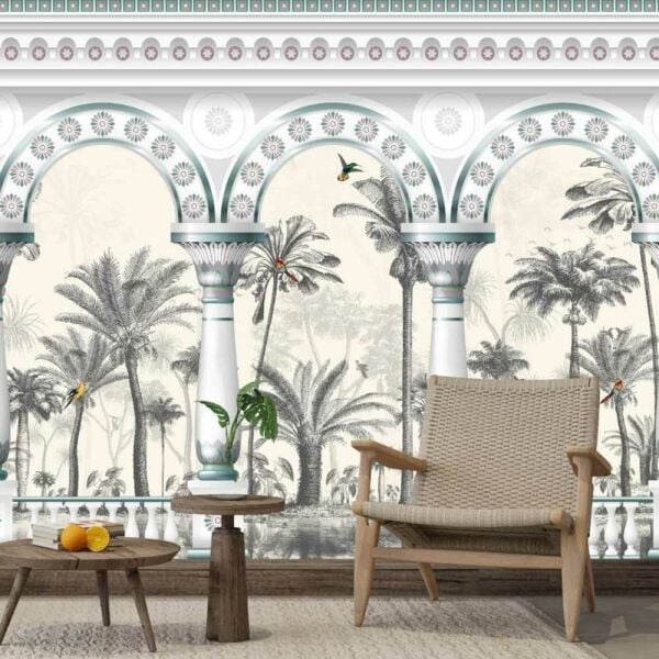 Sütunlar Egzotik Hayvanlar Duvar Kağıdı