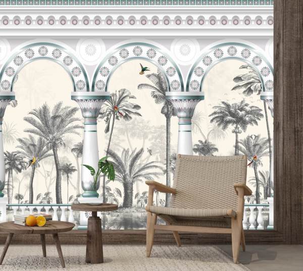 Sütunlar Egzotik Hayvanlar Duvar Kağıdı