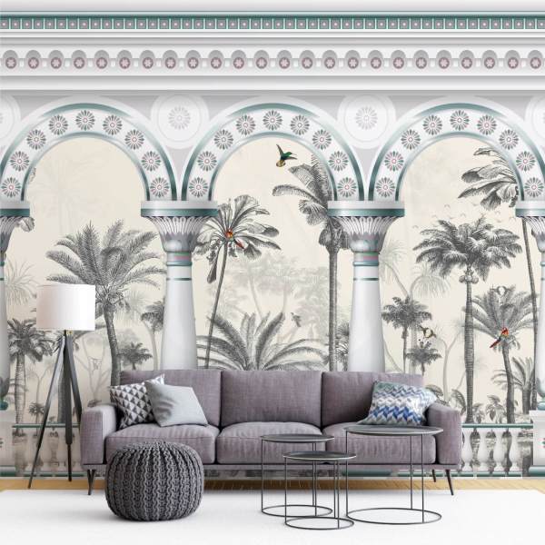 Sütunlar Egzotik Hayvanlar Duvar Kağıdı