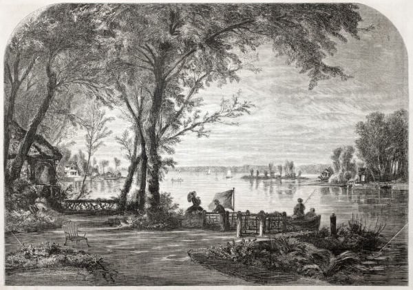 Deniz Kenarında Balık Tutan İnsanlar Duvar Kağıdı