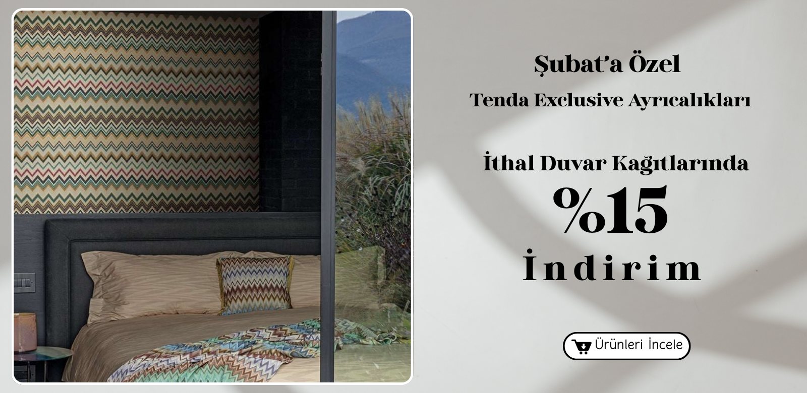 İthal Duvar Kağıtlarında Sepette %15 İndirim